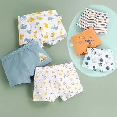 Boys Soft Pure Cotton Boxer Briefs Pack of 4 | breathable kids underwear hipster boyshorts| elastic waistband, skin‑friendly cotton briefs for boys age 6-8yrs| value pack SIZE  48-50 thumbnail 3