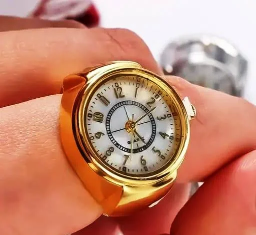 Golden Ring Watch Jewellery Stylish Unisex Finger Ring Watch for Girls/Women/Men/Boys image 1