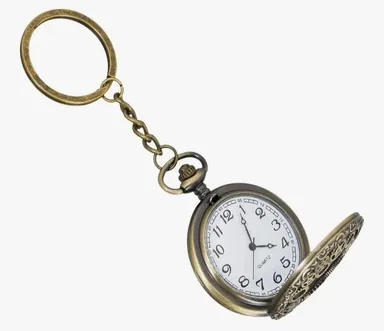 Pocket Watch Metal Keychain Clock Retro Vintage for Gifting With Key Ring Anti-Rust (Pack Of 1)