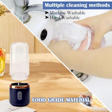 Portable Blender Mini Juicer 500 Ml |USB Rechargeable 1500 mAh Smoothie Maker | 6 Stainless Steel Blades| 3 Speed Gears |Travel Personal Fruit Mixer for Shakes| Juices & Daily Smoothies (Compact Home, Office & Gym Use)| thumbnail 4