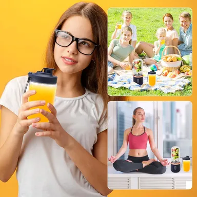 Portable Blender Mini Juicer 500 Ml |USB Rechargeable 1500 mAh Smoothie Maker | 6 Stainless Steel Blades| 3 Speed Gears |Travel Personal Fruit Mixer for Shakes| Juices & Daily Smoothies (Compact Home, Office & Gym Use)| thumbnail 5