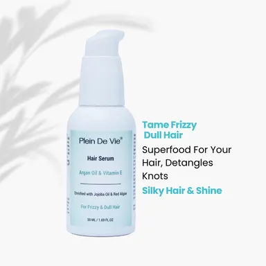 Plein De Vie Hair Serum | Argan Oil & Vitamin E |Smooth, Shiny, Frizz‑Free Hair for Men & Women thumbnail 1