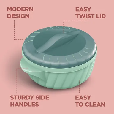 MILTON Flora 3-Piece Insulated Stainless Steel Casserole Set – 750 ml, 1.25 L & 2.1 L (Light Green) thumbnail 4