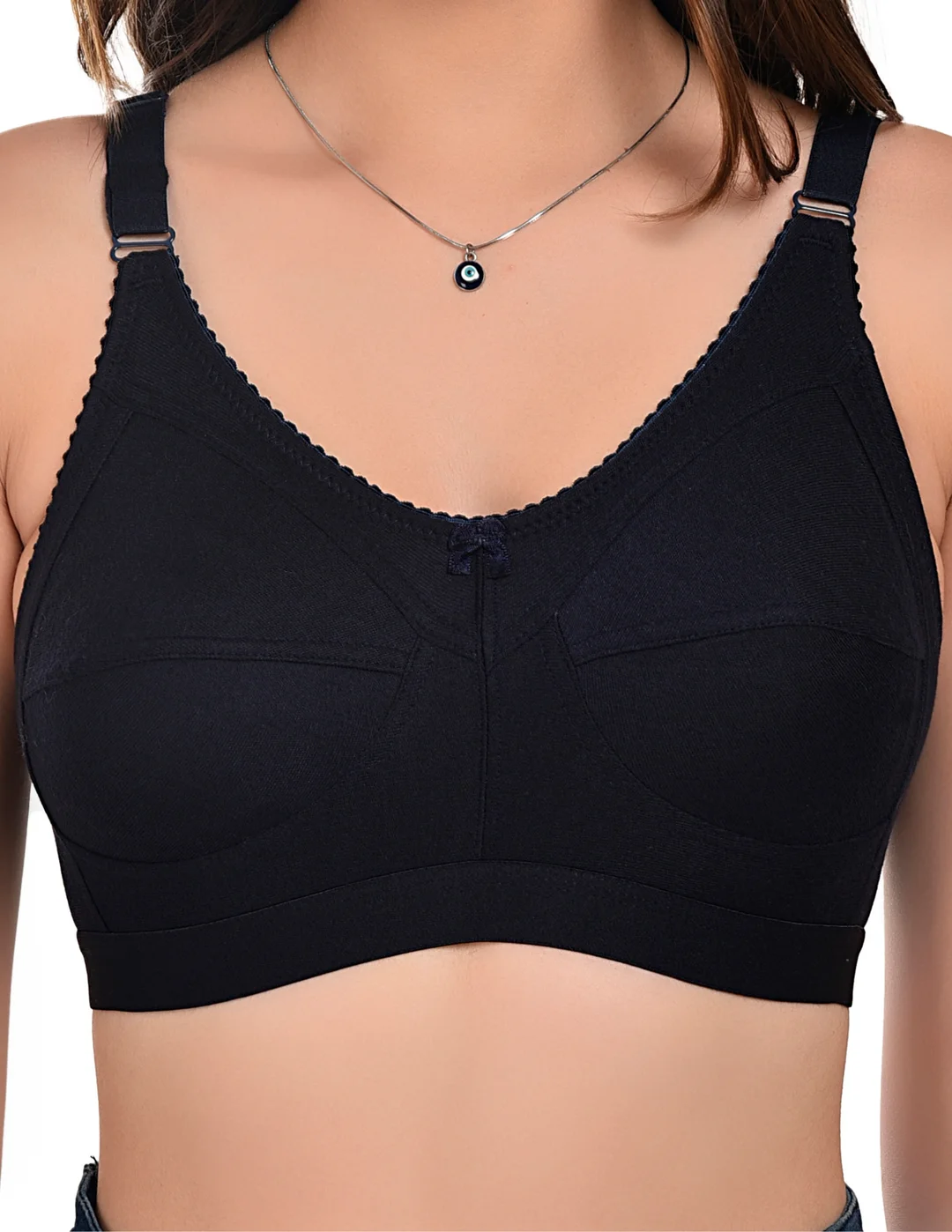 Women Cotton Non|Padded Non|Wired Everyday Full Coverage C Cup Bra Pack of 3 | Multicolor Breathable Daily Comfort Wire|Free Bras for Women India image 3
