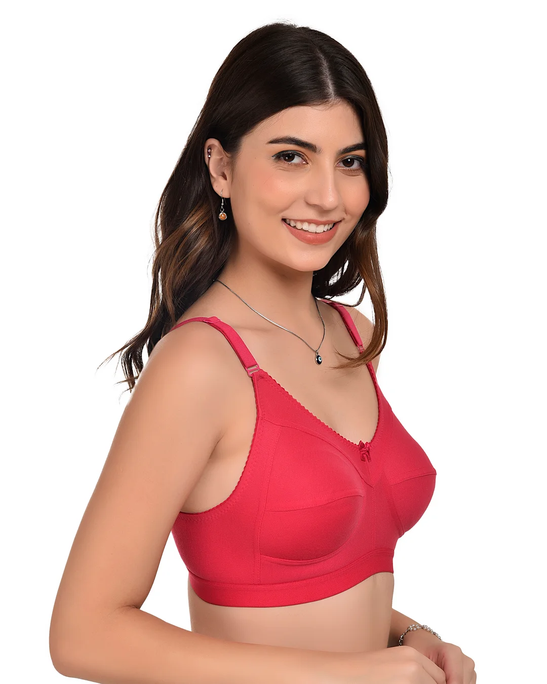 Women Everyday Cotton Non|Padded Non|Wired C Cup Multicolor Comfort Bra Pack of 3 | Full Coverage Regular Wear Wire|Free Bras India image 1