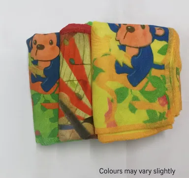 Kids Soft Printed Kerchief – Multi-Color Absorbent Hand Towel for Boys & Girls (Pack of 6) – Smooth & Lightweight Kids Napkin thumbnail 1