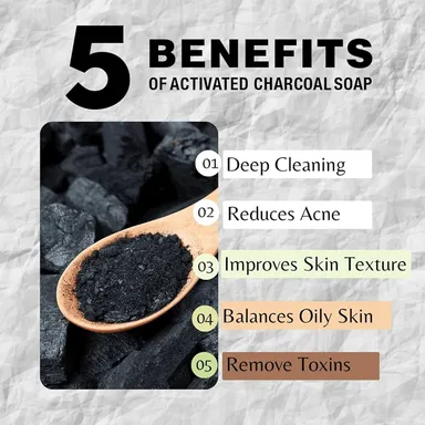Pure Herbal Activated Charcoal | Coffee Soap Bar 100g Natural Detox Cleansing Deep Clean Pore Purifier Anti‑Acne Anti|Oil Handmade Organic Skincare Bar India thumbnail 2