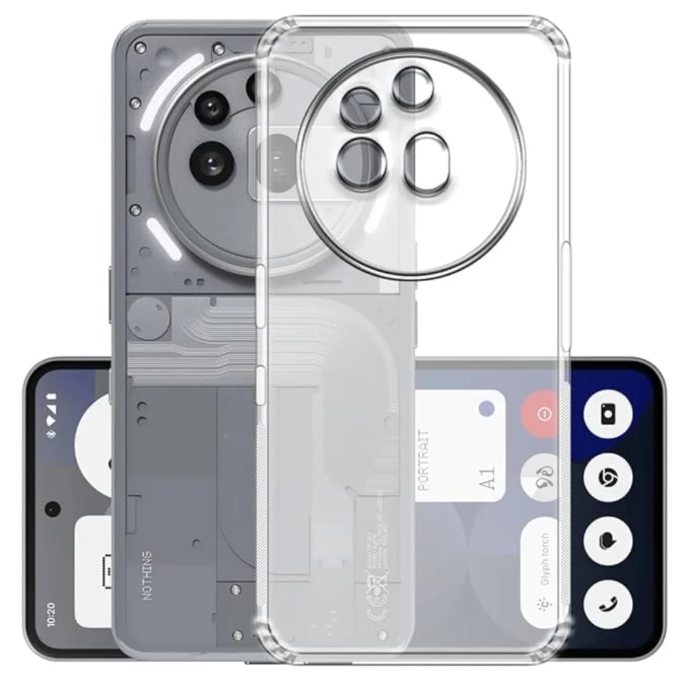 Casotec Nothing Phone 3a Pro 5G | Transparent Back Cover | Slim Soft TPU Silicone Shockproof | Clear Case with Anti Dust Plug Protection image 1