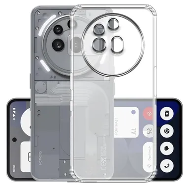 Casotec Nothing Phone 3a Pro 5G | Transparent Back Cover | Slim Soft TPU Silicone Shockproof  | Clear Case with Anti Dust Plug Protection thumbnail 0