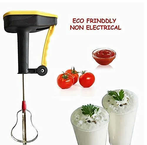 Hand Blender for Kitchen Manual Power-Free Multi-Purpose Whisker  Churner for Milkshake Lassi  Buttermilk  Multi-Color image 2