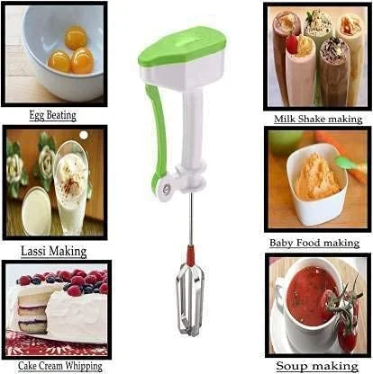 Hand Blender for Kitchen Manual Power-Free Multi-Purpose Whisker  Churner for Milkshake Lassi  Buttermilk  Multi-Color image 3