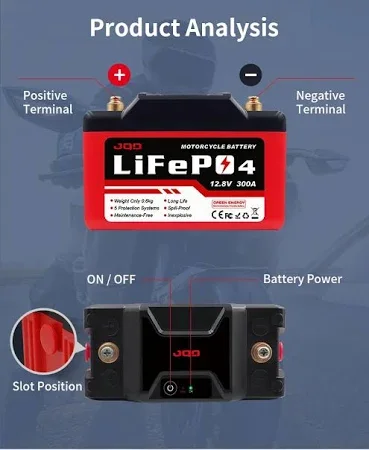 12 Volt LiFePO4 Two Wheeler Starter Battery for Motorcycle and Scooter Lightweight Maintenance Free LFP Power Battery with BMS High Cranking Performance image 4