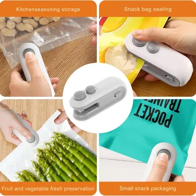 Mini Sealing Machine Portable Handheld Heat Sealer Clip for Plastic Bags | Food |Snacks | Chips Freshness Sealer | Rechargeable & Easy to Use thumbnail 3