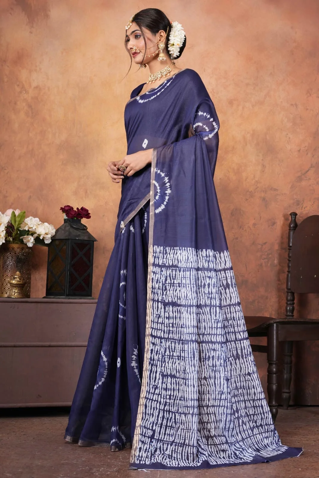 Premium Chanderi Silk Digital Printed Saree with Rich Gold Zari Border | Lightweight 6.3 Meter Elegant Traditional Indian Ethnic Wear for Wedding Festive Party Use image 2