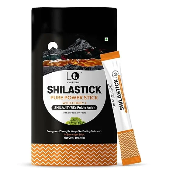 Ayurvedic Shilajit Honey Sticks with Cardamom Flavour 8g × 30 Sachets Natural Energy Booster Strength Stamina Vitality Herbal Wellness Supplement for Men Women India image 1