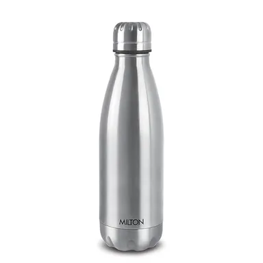 Milton Duo DLX 500 ml Thermosteel Vacuum Insulated Hot & Cold Water Bottle Stainless Steel Leak-Proof ISI Certified Office Gym School Silver thumbnail 0