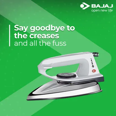 Bajaj DX 2 600-Watt Light Weight Dry Iron | Non-Stick Coated Soleplate | Anti-Bacterial Coating | 180 Degree Swivel Cord | Cool Touch Handle thumbnail 4