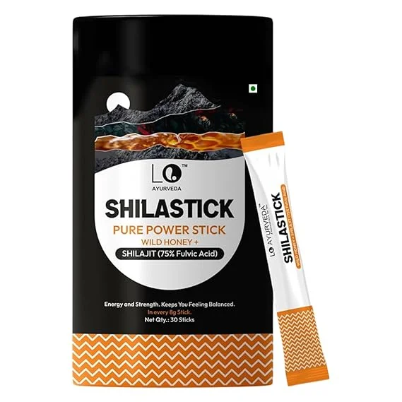 LO Ayurveda Natural Shilajit Honey Sticks 30 Sachets 8g Each for Men and Women Ayurvedic Herbal Lifestyle Supplement Energy Stamina Immunity Booster image 1