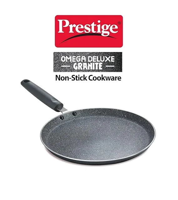 Prestige Omega Deluxe Granite Dosa Tawa 280mm Black | Nonstick Aluminium Pan for Indian Cooking | Easy Clean, Durable, Anti-Scratch, Heat Resistant image 5