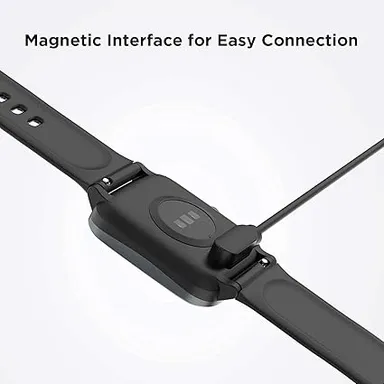 Universal Magnetic Smartwatch Charger Cable 2-Pin 45cm USB for W26/W26|W26M/W55| Boat Xtend, Boat Storm, Noise ColorFit Pulse, ColorFit Ultra|Ultra 2 | Cable Only thumbnail 1