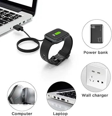 Universal Magnetic Smartwatch Charger Cable 2-Pin 45cm USB for W26/W26|W26M/W55| Boat Xtend, Boat Storm, Noise ColorFit Pulse, ColorFit Ultra|Ultra 2 | Cable Only thumbnail 4