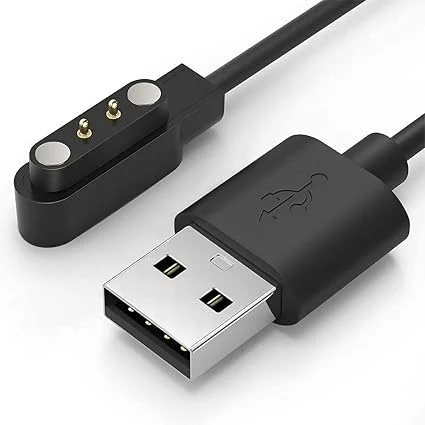 Universal Magnetic Smartwatch Charger Cable 2-Pin 45cm USB for W26/W26|W26M/W55| Boat Xtend, Boat Storm, Noise ColorFit Pulse, ColorFit Ultra|Ultra 2 | Cable Only image 1