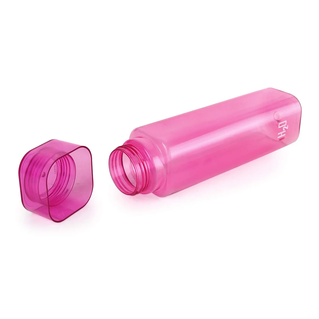 CELLO H2O Squaremate 1L Plastic Water Bottle Set of 2 Pink | Leakproof, Breakproof, Silicone-Sealed Lid for Office, School, Gym, Picnic, Home, BPA-Free Drinking Bottles image 1