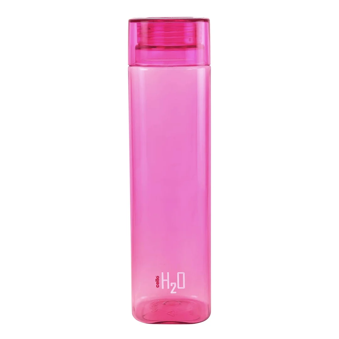 CELLO H2O Squaremate 1L Plastic Water Bottle Set of 2 Pink | Leakproof, Breakproof, Silicone-Sealed Lid for Office, School, Gym, Picnic, Home, BPA-Free Drinking Bottles image 3