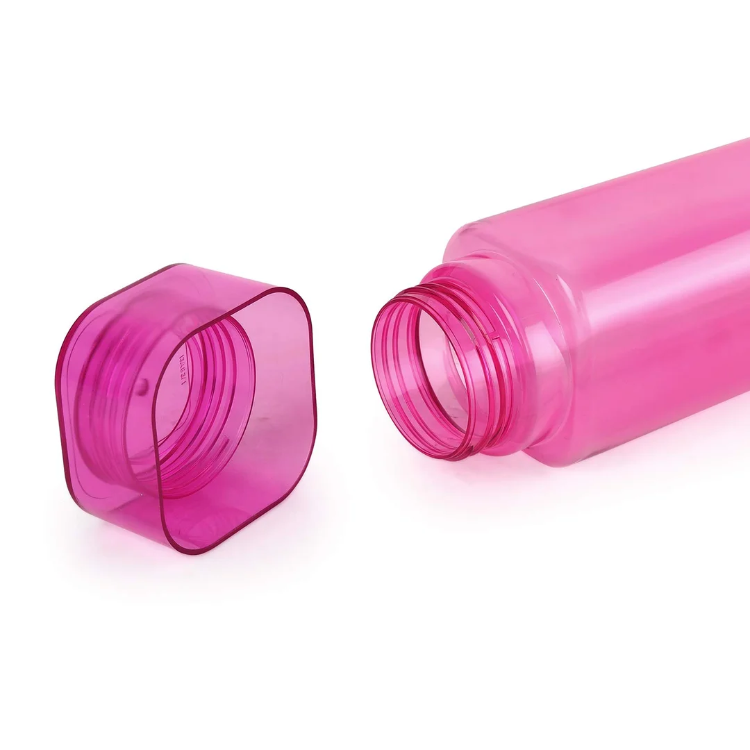 CELLO H2O Squaremate 1L Plastic Water Bottle Set of 2 Pink | Leakproof, Breakproof, Silicone-Sealed Lid for Office, School, Gym, Picnic, Home, BPA-Free Drinking Bottles image 4