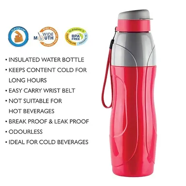 CELLO Puro Sports 900 Inner Steel Insulated Water Bottle Set of 4 (730ml Each), ISI Certified Leakproof Hot Cold Bottles for Kids School Office Travel thumbnail 3