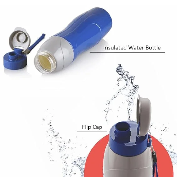 CELLO Puro Sports 900 Inner Steel Insulated Water Bottle Set of 4 (730ml Each), ISI Certified Leakproof Hot Cold Bottles for Kids School Office Travel image 5