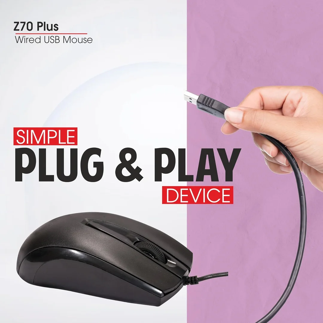 Zebion Z70+ USB Mouse 1200 DPI Ergonomic Optical Gaming Office Computer Mouse with 1.5M Cable, Smooth Low-Friction Movement, Comfy Palm Grip, Latest Technology, 3 Year Warranty image 6