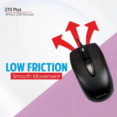 Zebion Z70+ USB Mouse 1200 DPI Ergonomic Optical Gaming Office Computer Mouse with 1.5M Cable, Smooth Low-Friction Movement, Comfy Palm Grip, Latest Technology, 3 Year Warranty thumbnail 7