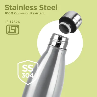 Milton Duo DLX 750ml Thermosteel Water Bottle, Vacuum Insulated, Leak Proof, 24-Hour Hot and Cold, ISI Certified, for Office, Gym, School, Silver Color thumbnail 3
