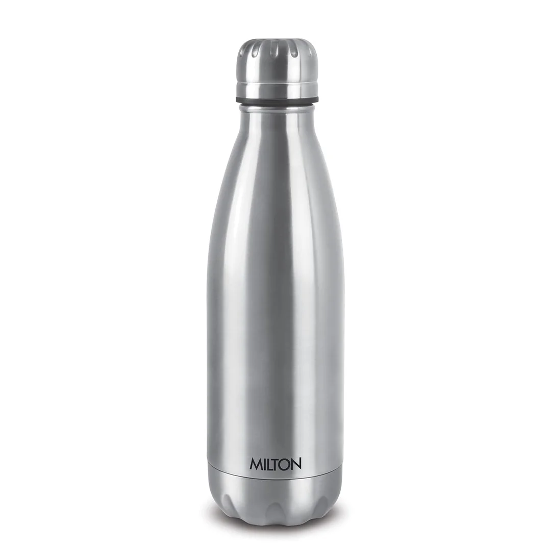 Milton Duo DLX 750ml Thermosteel Water Bottle, Vacuum Insulated, Leak Proof, 24-Hour Hot and Cold, ISI Certified, for Office, Gym, School, Silver Color image 1