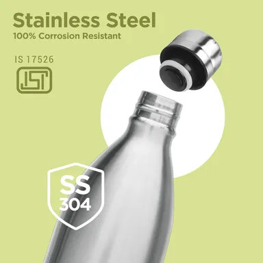 Milton Duo DLX 1500ml Thermosteel Water Bottle, Vacuum Insulated, Leak Proof Lid, 24-Hour Hot & Cold Retention, ISI Certified, for Office Gym School Daily Use, Silver Premium Steel Bottle thumbnail 4