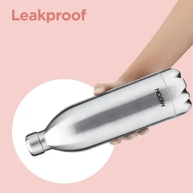 Milton Duo DLX 1500ml Thermosteel Water Bottle, Vacuum Insulated, Leak Proof Lid, 24-Hour Hot & Cold Retention, ISI Certified, for Office Gym School Daily Use, Silver Premium Steel Bottle thumbnail 6