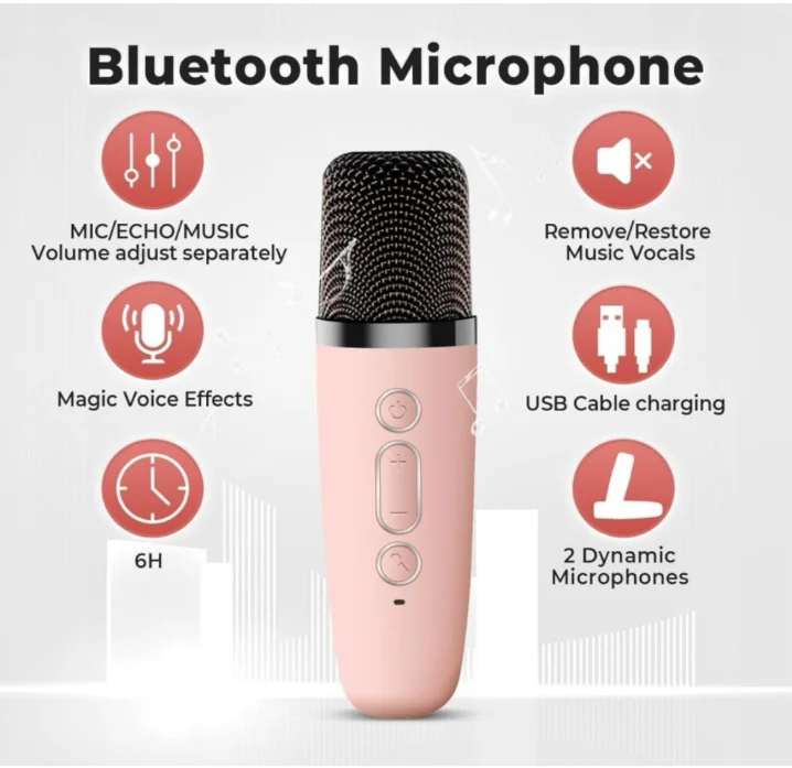 Wireless Portable Microphone and Speaker System| Home Party Entertainment, Singing Machine with High-Quality Sound| Easy Connectivity for All Ages image 2