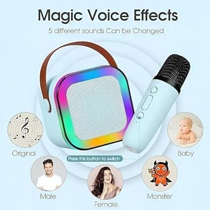 Wireless Portable Microphone and Speaker System| Home Party Entertainment, Singing Machine with High-Quality Sound| Easy Connectivity for All Ages image 1