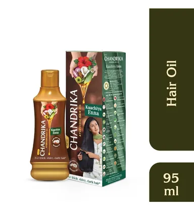 Chandrika Kachiya Enna Ayurvedic Hair Oil | Natural Greying Control| Hair Growth Promotion| Nourishing Scalp Treatment, Herbal Anti-Hairfall Oil for Stronger| Healthier Hair thumbnail 0
