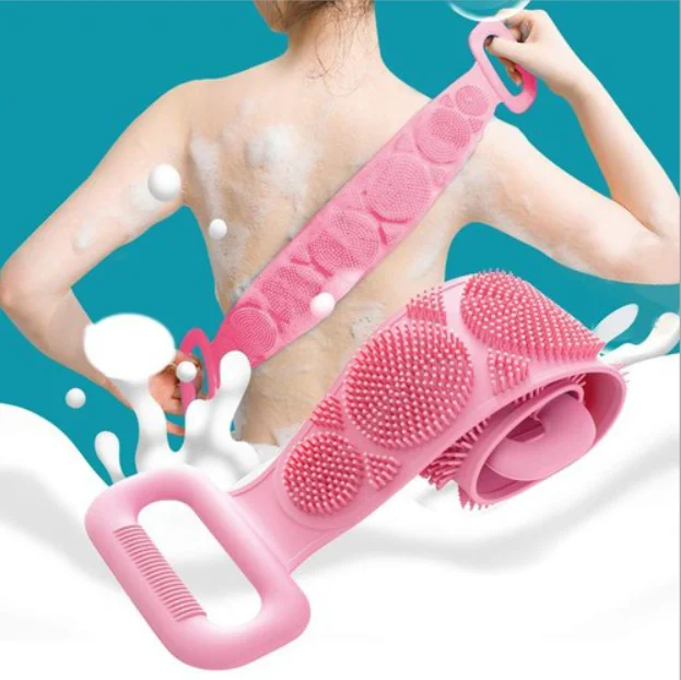 Silicone Bath Belt for Body Scrubbing |Exfoliation | Soft |Flexible Back Scrubber | Deep Cleansing Shower Belt for Men |Women | Pack of 6 image 1
