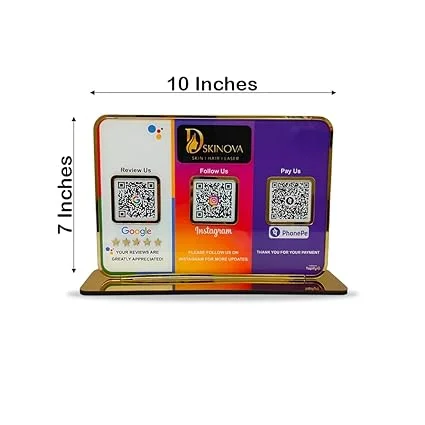 3 in 1 QR Code Stand for Business Counter Payments with UPI Support for Google Pay PhonePe Paytm image 3