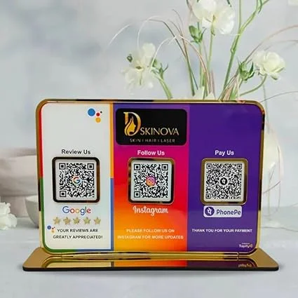 3 in 1 QR Code Stand for Business Counter Payments with UPI Support for Google Pay PhonePe Paytm image 4