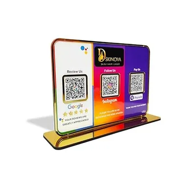 3 in 1 QR Code Stand for Business Counter Payments with UPI Support for Google Pay PhonePe Paytm thumbnail 0