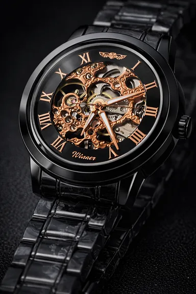 Khrist Auto Kinetics Classic Ease Analog Watch for Men | Precision Series Mechanical Timepiece with Revolving Gears | Elegant & Durable Luxury Wristwatch thumbnail 3