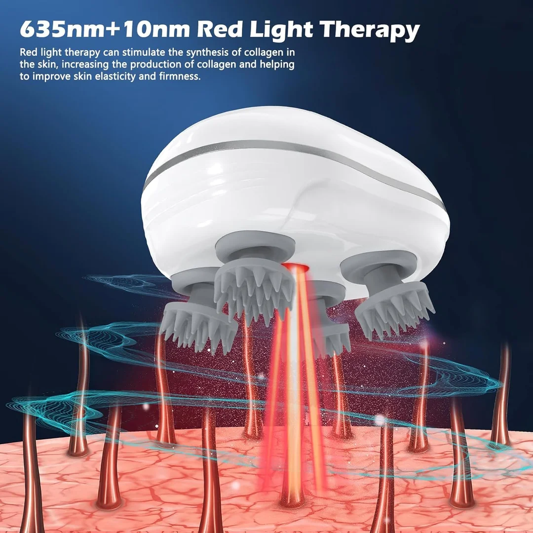 Premium Electric Scalp & Head Massager for Hair Growth, Rechargeable Scalp Massage Device with 4-Head Rotation, Stress Relief & Deep Clean – Best Scalp Stimulator image 4