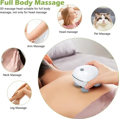 Premium Electric Scalp & Head Massager for Hair Growth, Rechargeable Scalp Massage Device with 4-Head Rotation, Stress Relief & Deep Clean – Best Scalp Stimulator thumbnail 6