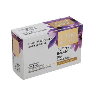 Tito’s Organic Goat Milk Saffron Beauty Bar| Natural Skin Whitening & Brightening Soap| Moisturising Anti-Acne Face & Body Bar for Soft| Glowing, Radiant Skin thumbnail 1