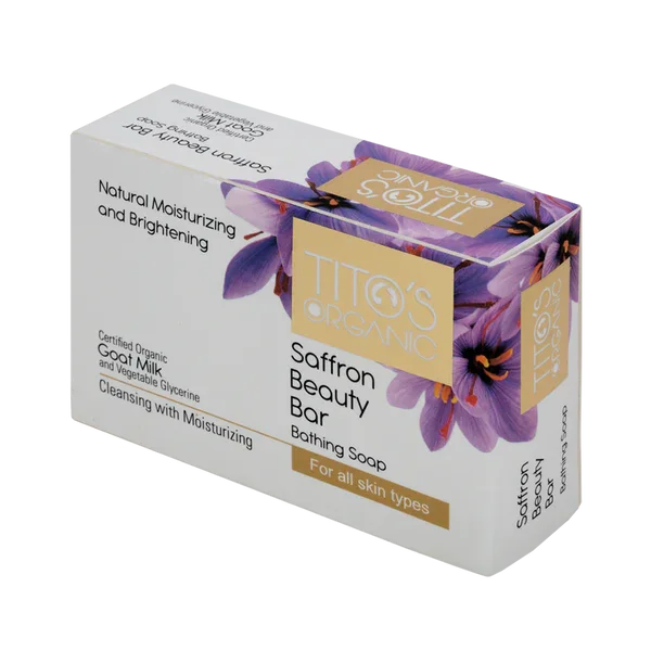 Tito’s Organic Goat Milk Saffron Beauty Bar| Natural Skin Whitening & Brightening Soap| Moisturising Anti-Acne Face & Body Bar for Soft| Glowing, Radiant Skin image 4