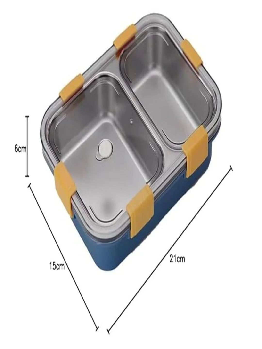Lunch Box for Kids & Adults| Leak-Proof Airtight School & Office Tiffin with Fork| Spoon & Chopsticks, BPA-Free, Dark Blue|750ML image 5